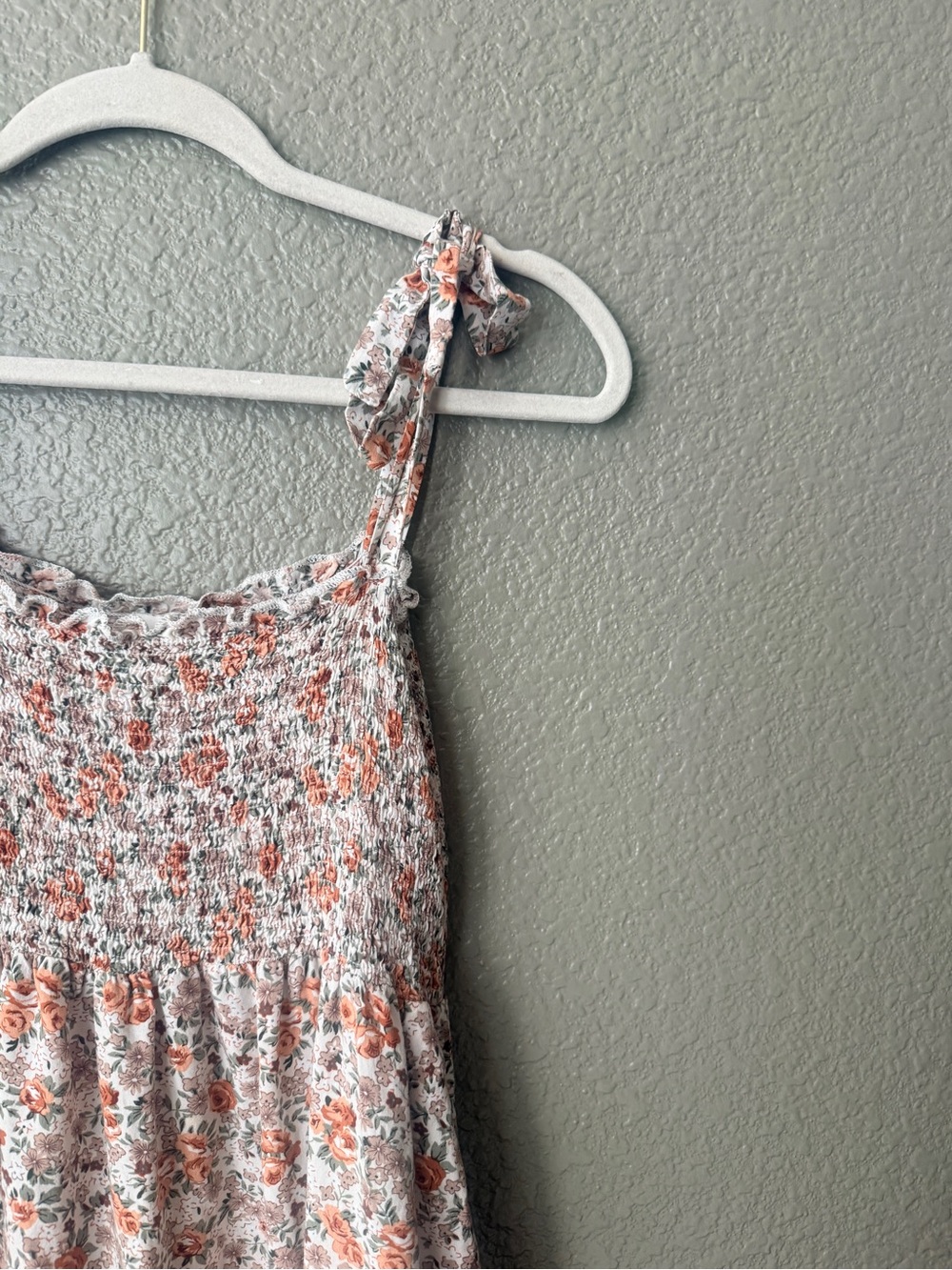 Blu Pepper Floral Smocked Maxi Dress in Peach and Cream - Picture 3 of 3
